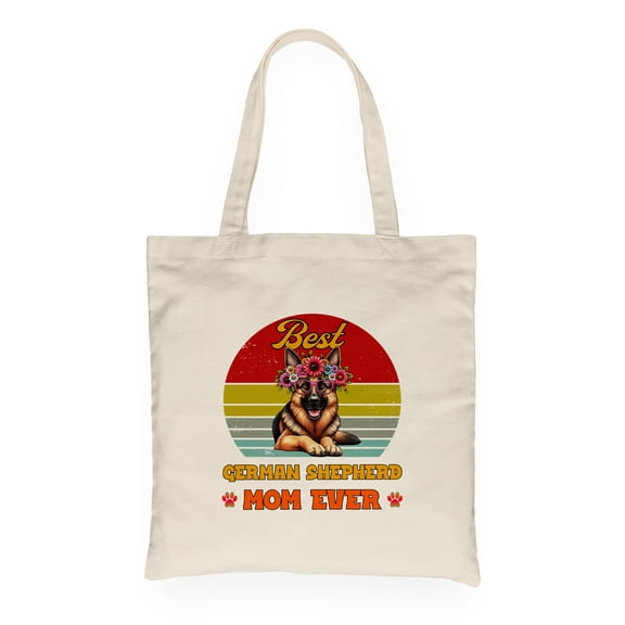 Best German Shepherd Mom Ever Happy Mother's Day Canvas Tote Bag Alsatian Dog Lover Gifts Reusable Shopping Grocery Bag - 02002
