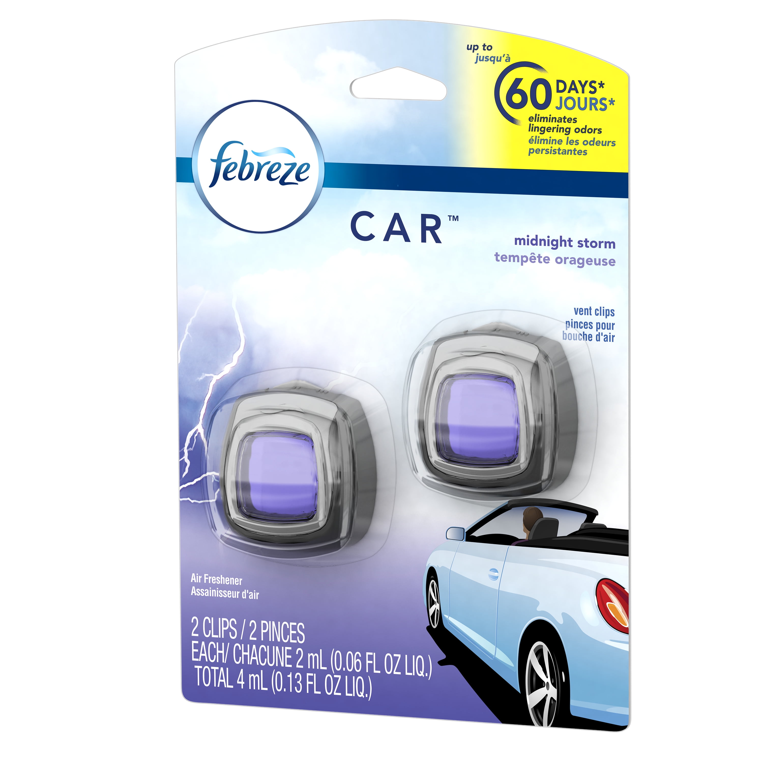 Febreze Auto Air Freshener Vent Clips Midnight Storm Scent 2 Count Febreze Auto Air Freshener Vent Clips Midnight Storm Scent 2 Count