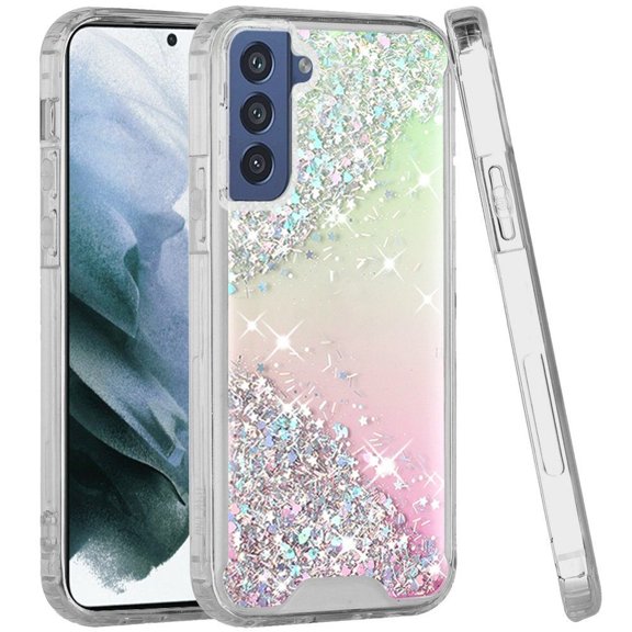 Bemz Slim [Epoxy Glitter] Protective Cover Designed for Galaxy S21 FE Case - Pink Shimmer