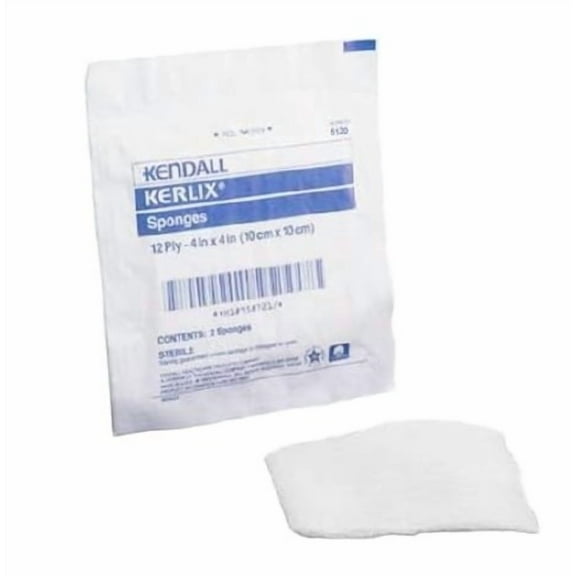 COVIDIEN 6120 Fluff Dressing Kerlix Gauze Fluff 12-Ply 4x4 Inch Square Sterile- 5 Pieces