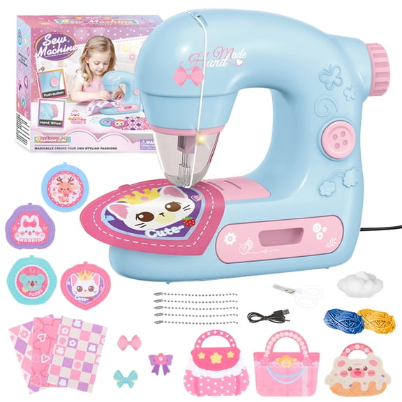 Kids Sewing Machine, Mini Sewing Machine Toy with Sewing Kit for Beginners, Christmas Birthday Gift Toys for Girls 6 7 8 9 10 11 12 Years