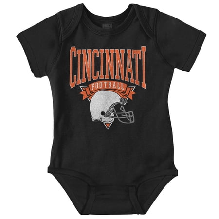 Cincinnati Football Helmet Fan Gender Neutral Printed Baby Bodysuit Brisco Brands NB