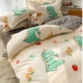thumbnail image 4 of Kawaii Green Dinosaur Floral 120Gsm Polyester Bedding Set, 4 of 9