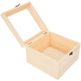 thumbnail image 2 of Caja de almacenamiento de madera con tapa, cajas con bisagras multifunción, caja de embalaje para regalos artesanales, caja para joyas, caja para dulces navideños, contenedor de almacenamiento, 2 of 8