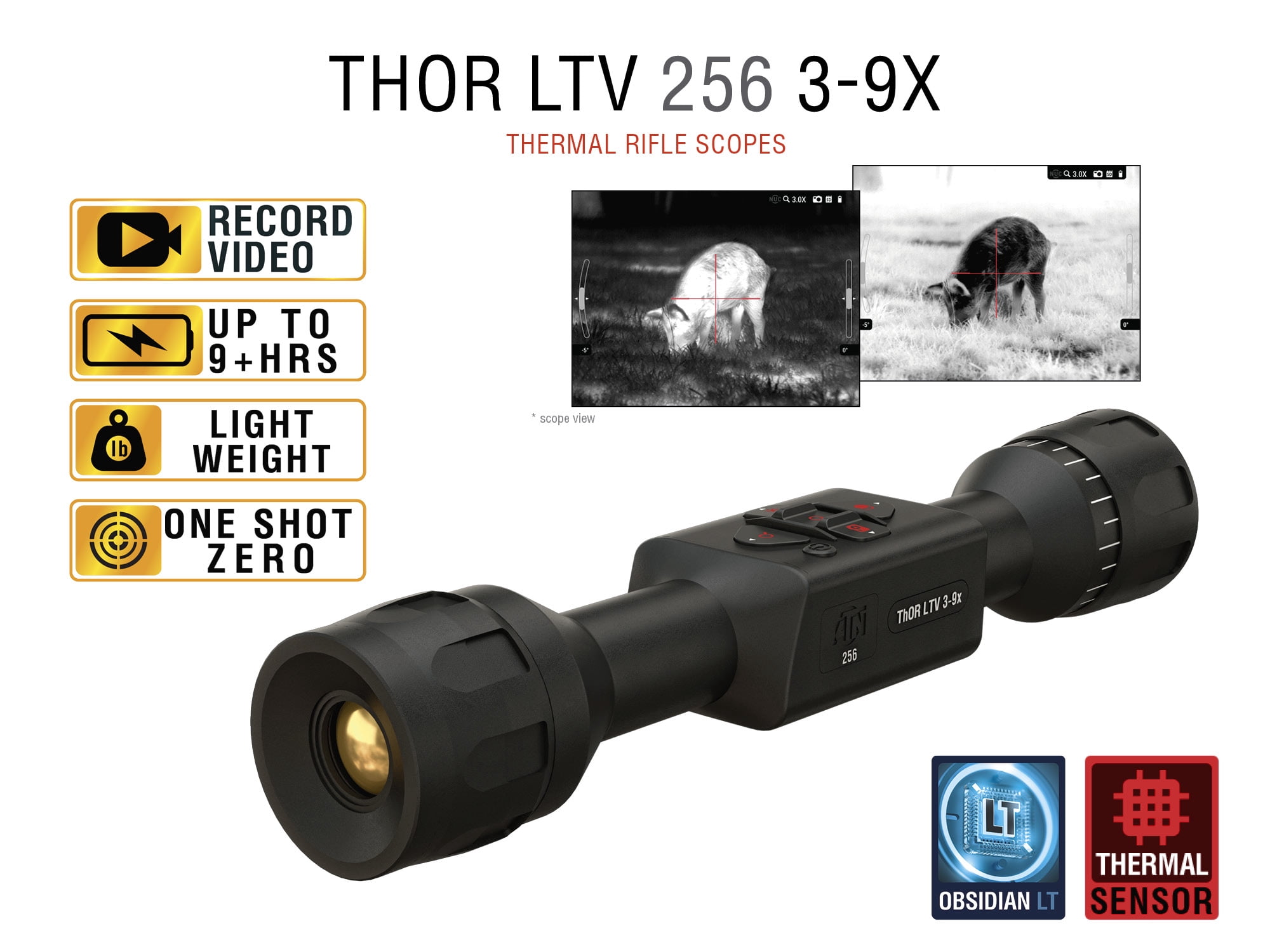 ATN Thor LTV 3-9x, 256x192 Thermal Scope Free Gift Thermal Target + SD Card