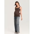 thumbnail image 5 of Maternity Tank Tops with Lacetrim Summer Sleeveless Pregnancy Shirts Cotton Ribbed, 5 of 5
