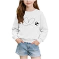 thumbnail image 2 of Girls Valentine Sweatshirt Kids Valentine Day Shirt, Cute Heart Print Top Be My Valentine Gift French Terry Crewneck - White, Pink, Navy, Hot Pink,Size 7-8 T, 2 of 6