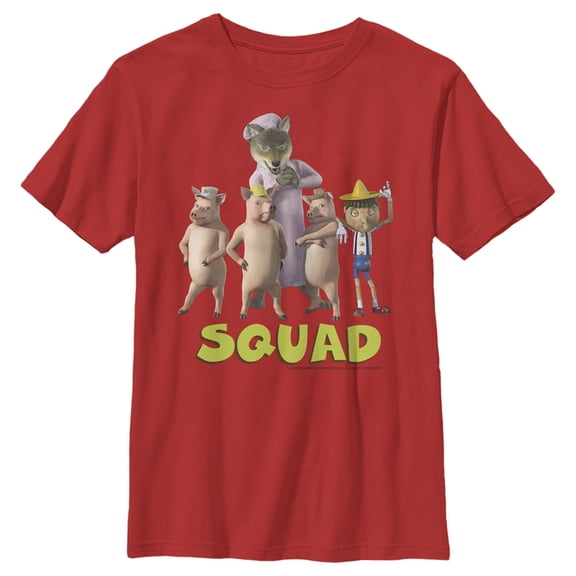Boy's Shrek Fairytale Squad Group Shot Graphic Tee Red Medium