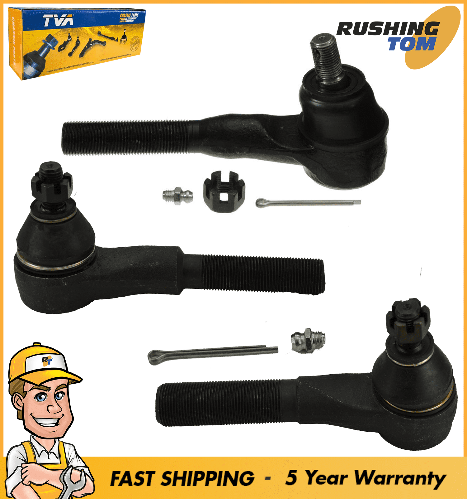 3Pc Kit Outer Tie Rod Kit for Jeep Grand Cherokee Comanche Wrangler TJ YJ