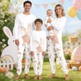 thumbnail image 2 of QTSHPN Family Matching Outfits Easter Holiday Cute Bunny Graphic Long Sleeve Top with Pajama Pants Two Piece Set Pajamas, 2 of 6
