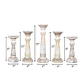 thumbnail image 4 of Handmade Mango Wood Eco-friendly Traditional White Wash Set Of Five 9",12",15",12" & 9" Pillar Candle Holder, 4 of 7