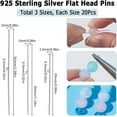 thumbnail image 4 of 60Pcs 925 Sterling Silver Flat Head Pins 25/30/35mm Earring Pins Jewelry Findings Head Pins Flat Headpin Straight Pins Flat Head Pin, 4 of 6