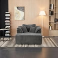 thumbnail image 3 of Leumius Oversized Chaise Lounge Chair Indoor,Corduroy Upholstered Boneless Sofa Bed,Modern Deep Seat Cloud Sofa Couch with Back Cushion and Pillows for Living Room, No Assembly Required,Antique Gray, 3 of 14