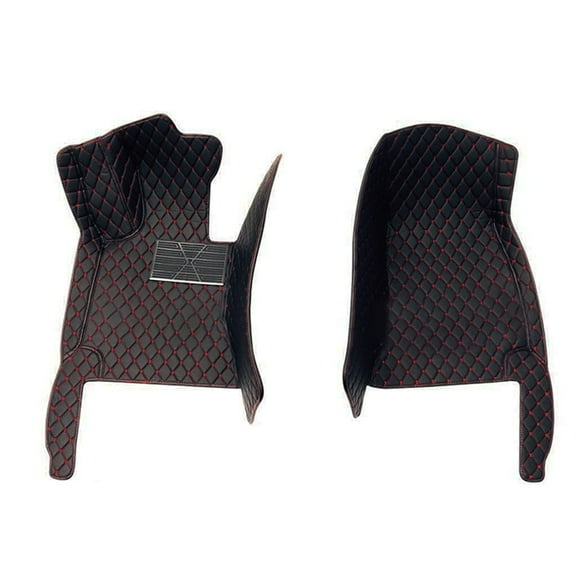 Maidao Automotive Floor Mats Custom Fit for Toyota Matrix 2003-2008 2 Seats PU Leather Auto Liners All Weather Anti-Slip Automotive Floor Mats Black Red 2pc