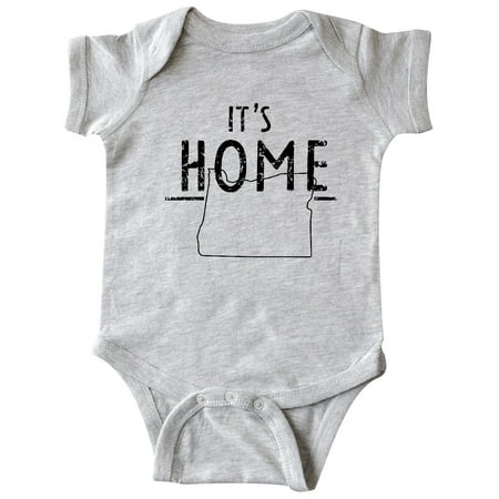 

Inktastic It s Home- State of Oregon outline Distressed Text Gift Baby Boy or Baby Girl Bodysuit