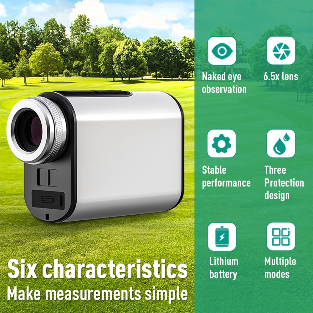 BOAYAL 6X Golf Rangefinder 1300 Yards Silver Metal Design, Flag Lock with Vibration Alert, Slope Switch, 750mAh Laser Range Finder for Golf Hunting