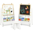 thumbnail image 1 of INFANS Chevalet pour Enfants avec Tabouret, Tableau Noir Magnétique 4-en-1 à Double Face Réglable avec Rouleau de Papier, Bibliothèques, Roues, Tableau d'Art en Bois sur Pied pour Peinture Dessin pour Garçons Filles, 1 of 9