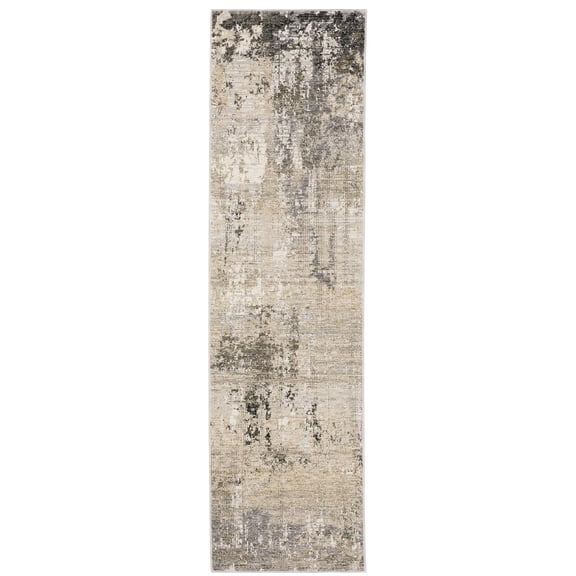 Nebulous Modern and Contemporary Rug 002X9 in Beige Runner 2' 2" X 7 ' 8"