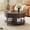Water Ripple Desktop Dark brown, variant on Wirrytor 31 inch Walnut Round Coffee Table for Living Room with Hiddern Storage, Farmhouse Circle Coffee Table with 2-Tier Open Storage Shelf, Modern Center Table