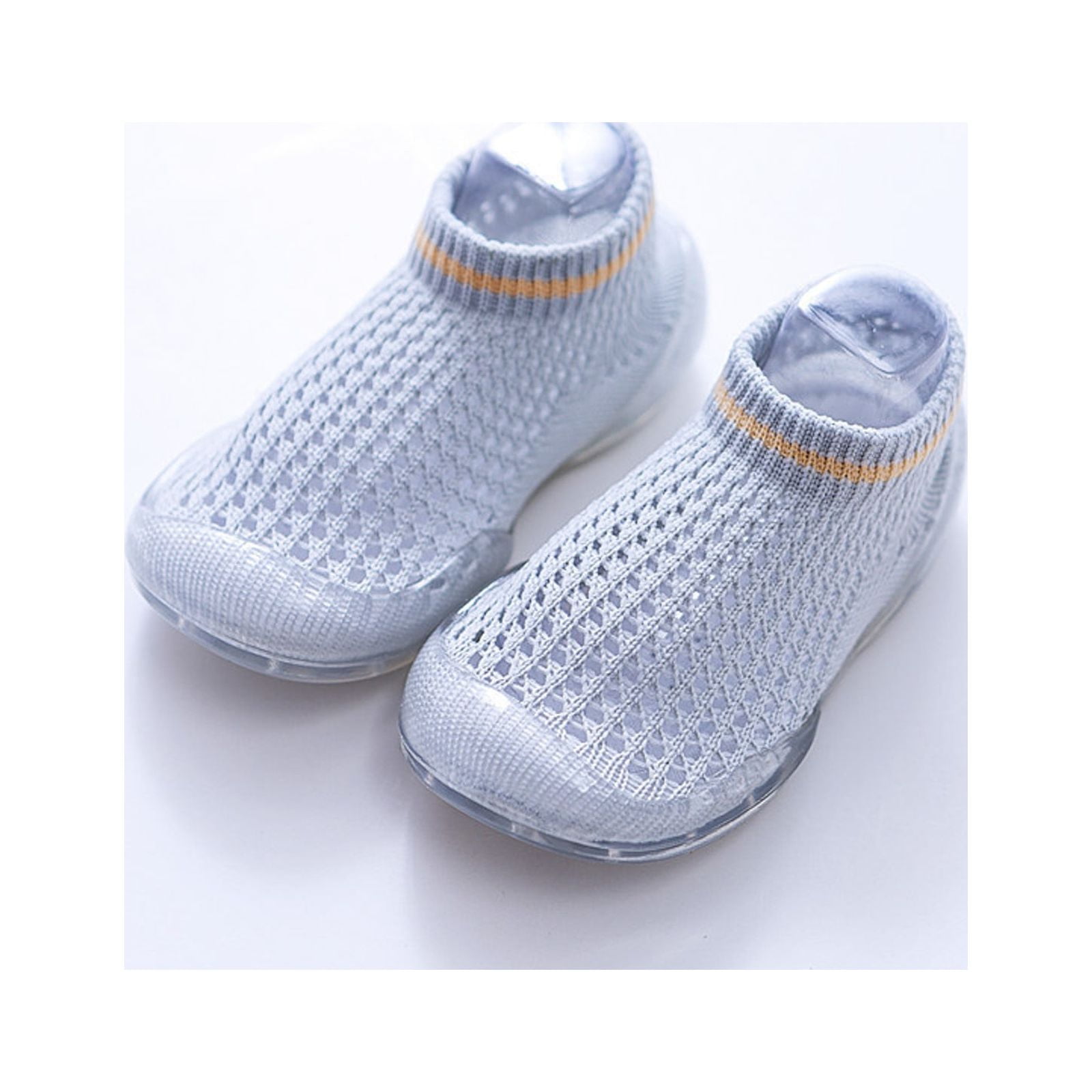 B91xZ Newborn Baby Cozy Sock Shoes Soft Sole and Non Slip Stay On Slipper Socks for Infant Toddler Girls Boys Gray 8