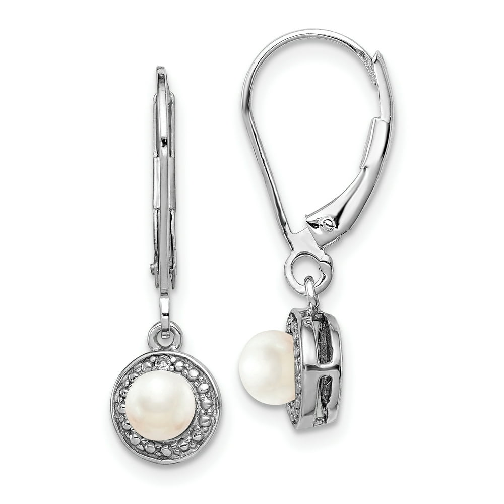 IceCarats - 925 Sterling Silver Diamond Freshwater Cultured Pearl ...