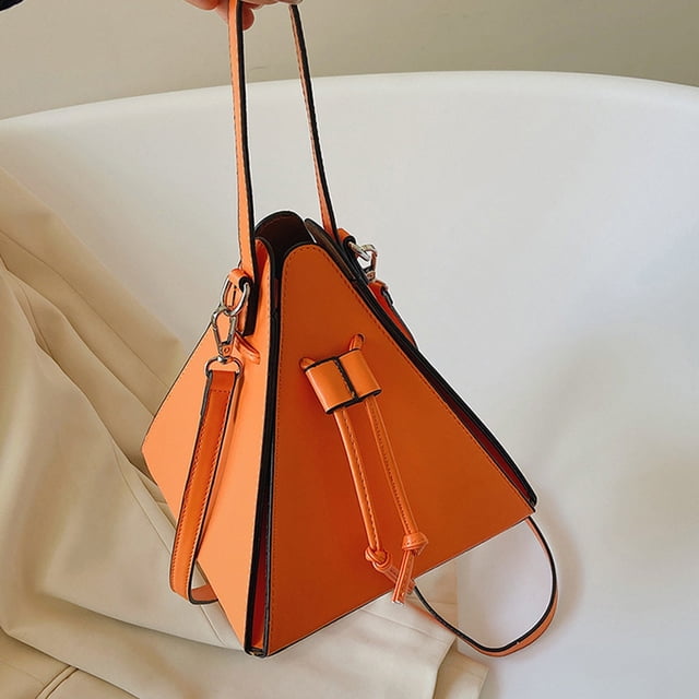 Triangle Crossbody Bag Personalized Shoulder Handbag with Drawstring Closure Convertible Carry Style Everyday Purse for Commuting Shopping Dating Travel Outdoor Use Home Outdoor Daily Carry