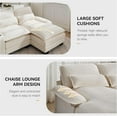 thumbnail image 4 of 125'' U Shaped Cloud Modular Sectional Sofa with Chaise Lounges, Chenille Upholstered Comfy Couch with Storage Console, USB Charging Ports & Cup Holders, Modern Deep Seat Sofa for Living Room, Beige, 4 of 7