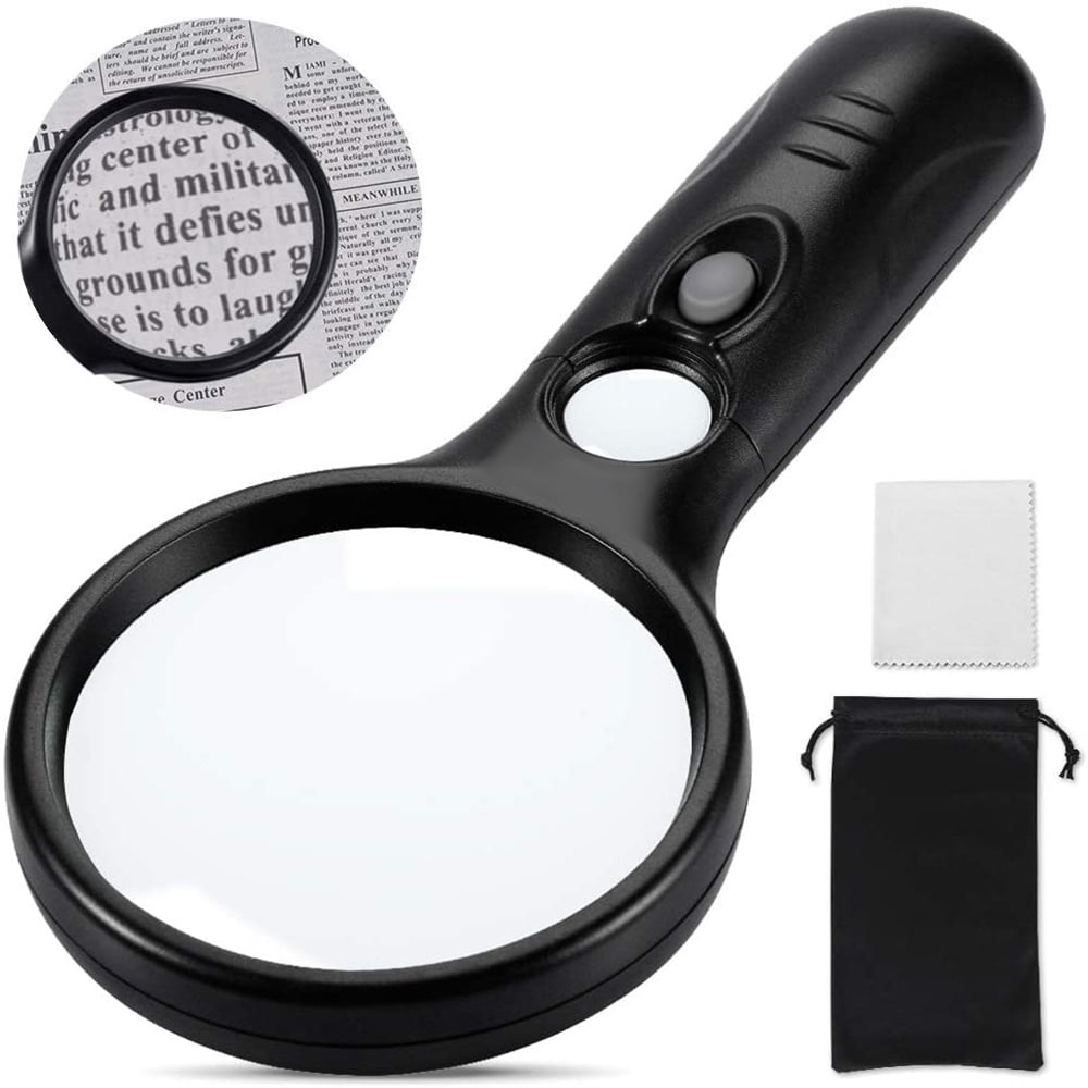 fiXte Handheld Magnifier Magnifying Glass 6x Magnification Small Print