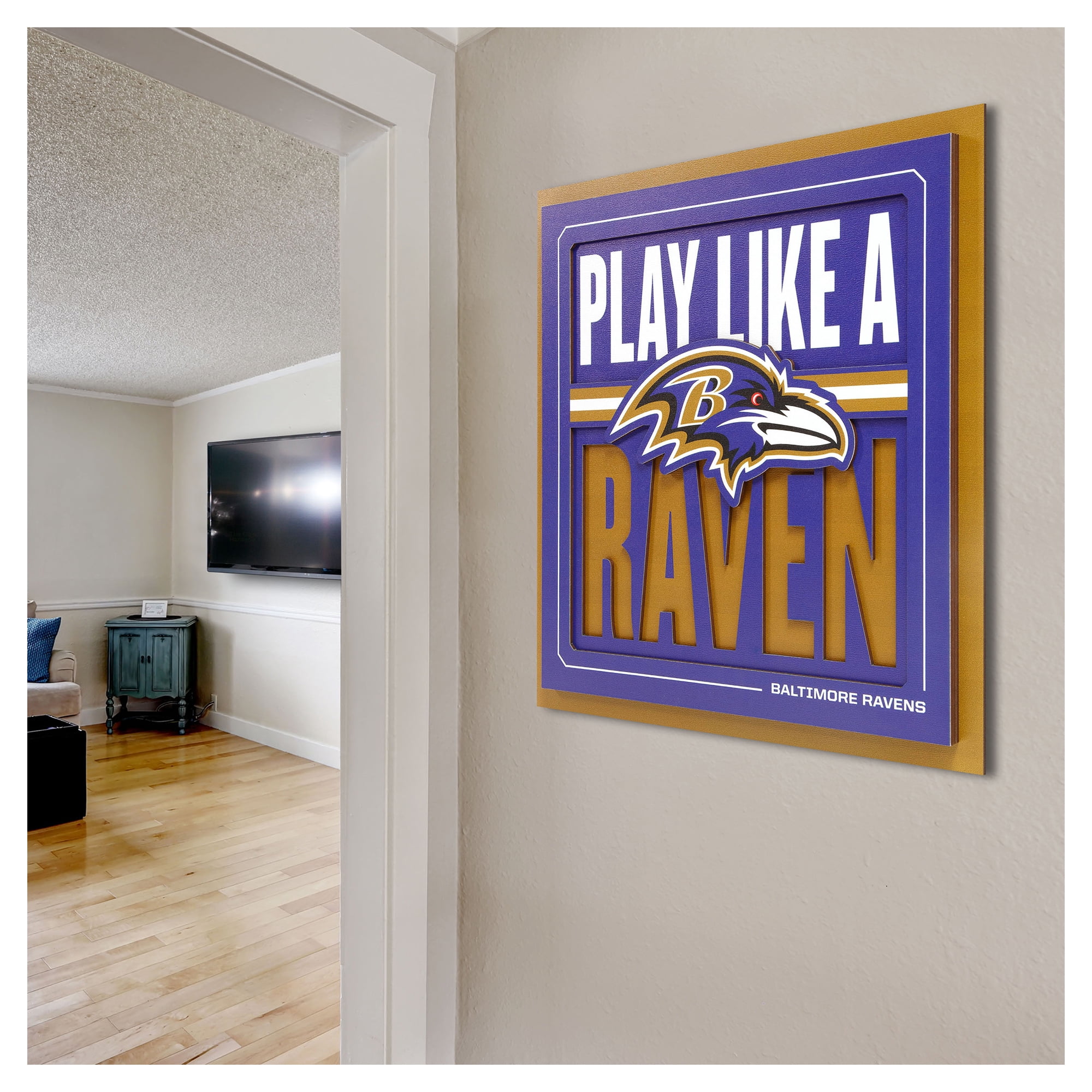 IDNA Baltimore Ravens 12" x 12" Slogan Series 3D Wall Art