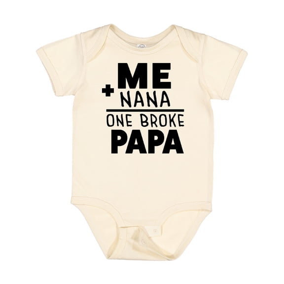 Inktastic Me Plus Nana Equals One Broke Papa Boys or Girls Baby Bodysuit