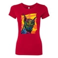 thumbnail image 2 of Cute Colorful Rainbow Doberman Dog Dog Lover Womens Slim Fit Junior Tee, Red, X-Large, 2 of 3