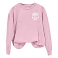 thumbnail image 4 of WEIWEN Halloween Sweatshirts for Women Dressy Casual Skull Printed Crewneck Long Sleeve Fall Outfits 2026 Trendy Halloween Sweaters for Women Fashion Clothing Womens Tops Light Pink, L, 4 of 4