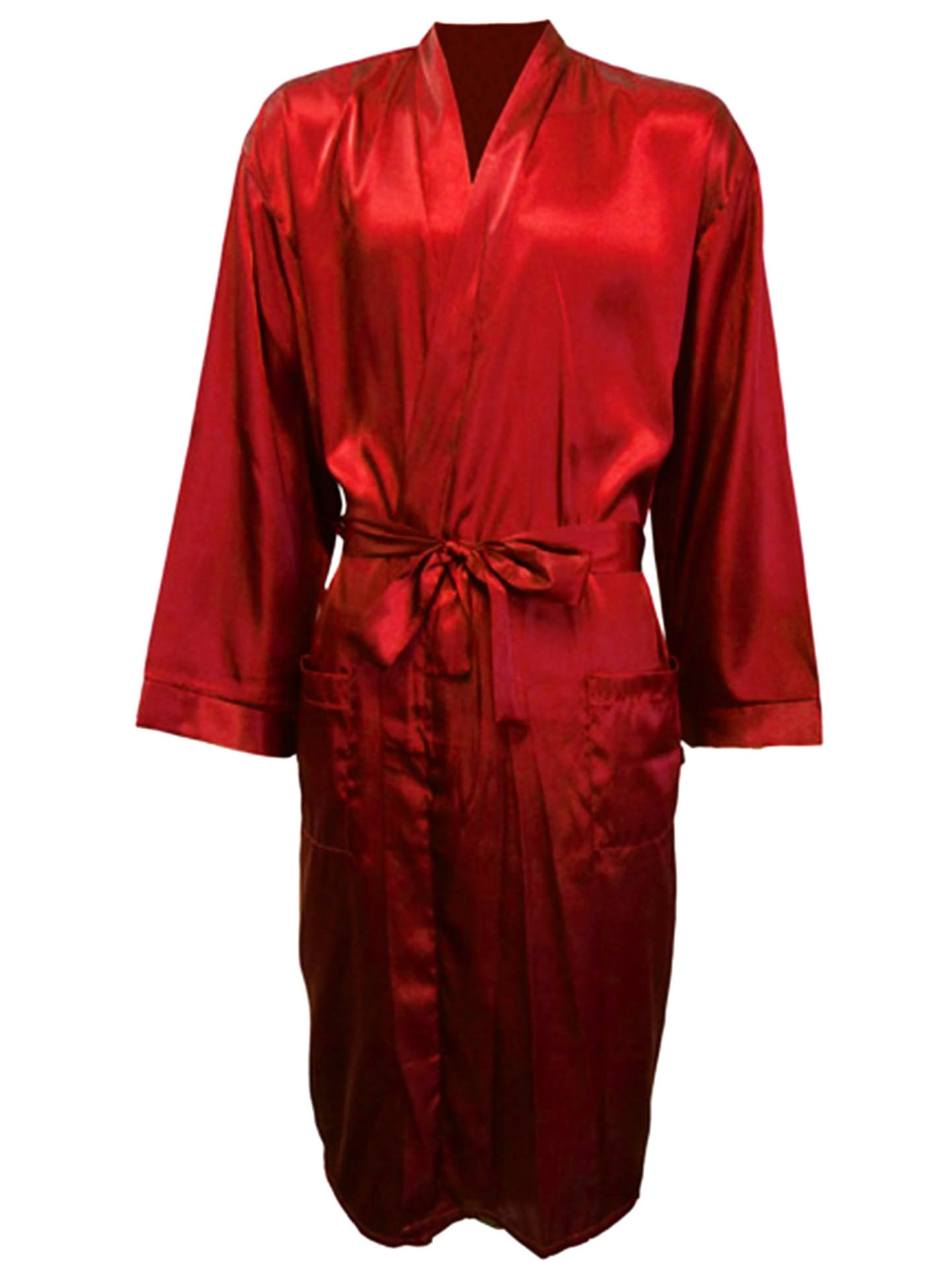 Simplicity Long Satin Kimono Robe Sleepwear Bathrobes for Women Men