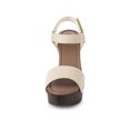 thumbnail image 6 of Unique Bargains Women's Platform Slingback High Heel Chunky Heels Sandals, 6 of 6