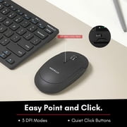 Macally Small Wireless Keyboard and Mouse Combo for PC - an Essential Work Duo - 2.4G - 78 Compact Key Cordless Mouse and Keyboard Combo with Mini Body and Quiet Click RFCOMPACTKEYCB