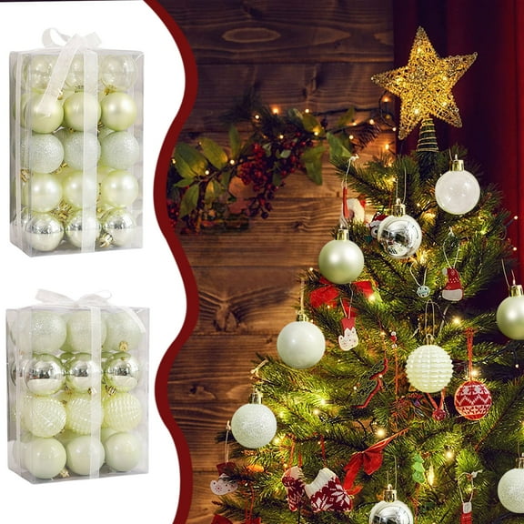 Christmas Ball Ornaments 30 Pcs - 2 inch Large Shatterproof Christmas Balls, Aesthetic Decorations Indoor, Classic Holiday Party Hanging Ornaments for Xmas Tree, Wreath, Vines, Multicolor