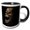 Black/White, variant on 3drose, Vampire Skull with Burning Eyes in the Dark, 15oz Two-tone Yellow Mug