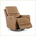 thumbnail image 4 of Recliners, Modern 30'' Power Recline Swivel Arm Chair | Tan Brown | Faux Leather, 4 of 13