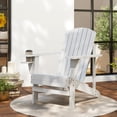 thumbnail image 2 of Outsunny Chaise Adirondack Classique avec Porte-Gobelet pour Cour Arrière Blanc, 2 of 10