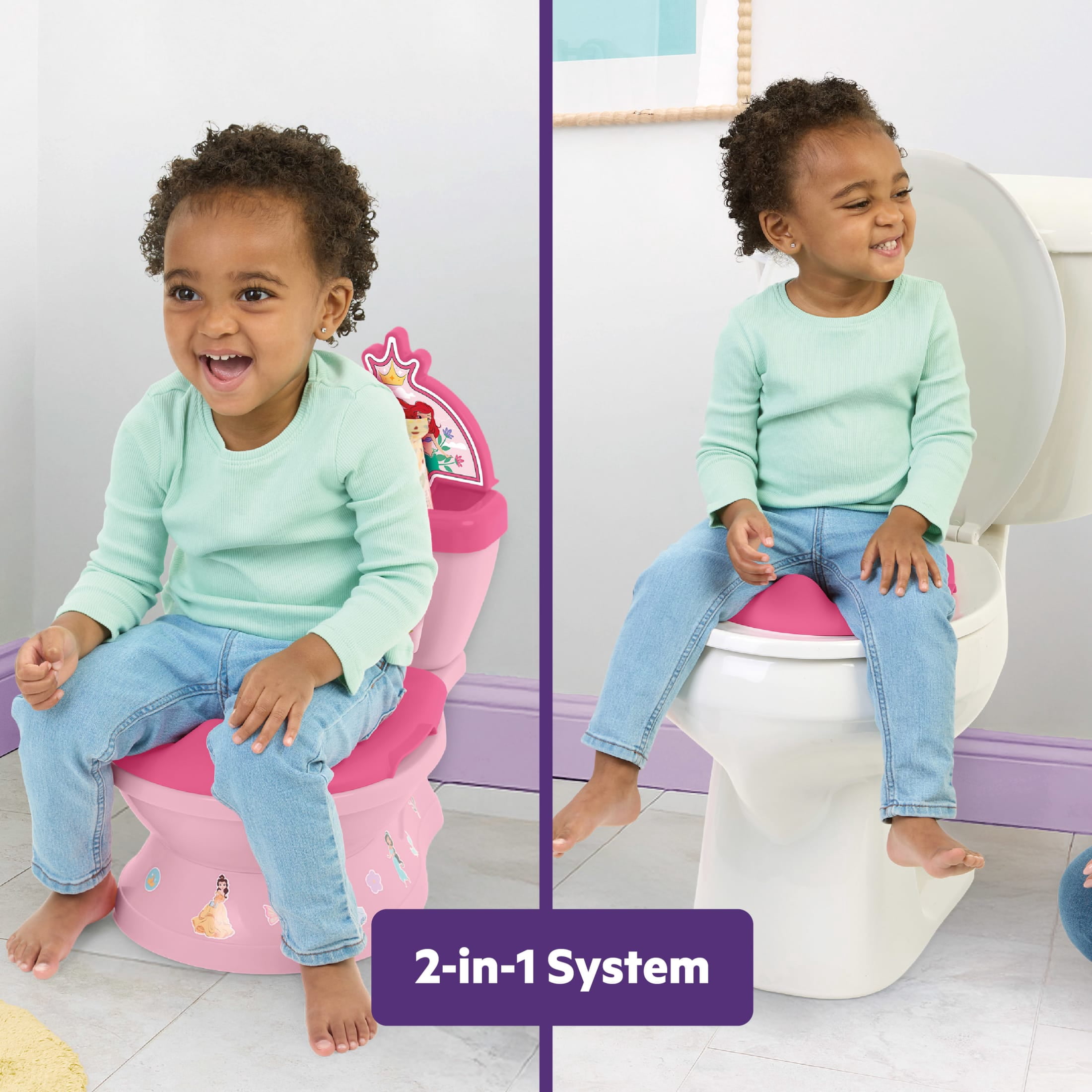 Disney Princess My Size Potty 2-in-1 System, Pink, Toddler