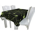 thumbnail image 3 of Coolnut Tablecloth Halloween Green Spider Web Modern Table Cover for Home Decoration Spill Proof Cloth Washable for Dinner Picnic 60"x 60", 3 of 6