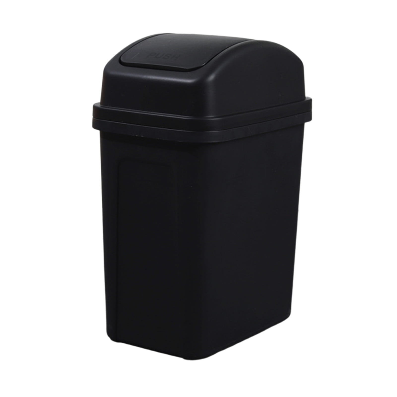 Winter Poetry Upgrade Swing Top Lid Trash Can, 4.5 Gallon Step-On Kitchen Bathroom Garbage Bin, Hands-Free Automatic Open/Close Wastebasket for Home office(Black)