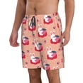 thumbnail image 2 of Wukai Bunny And Strawberry Print Beach Trunks with Compression Liner Swimsuit Quick Dry Beach Sports Shorts with Pocket-X-Large, 2 of 8