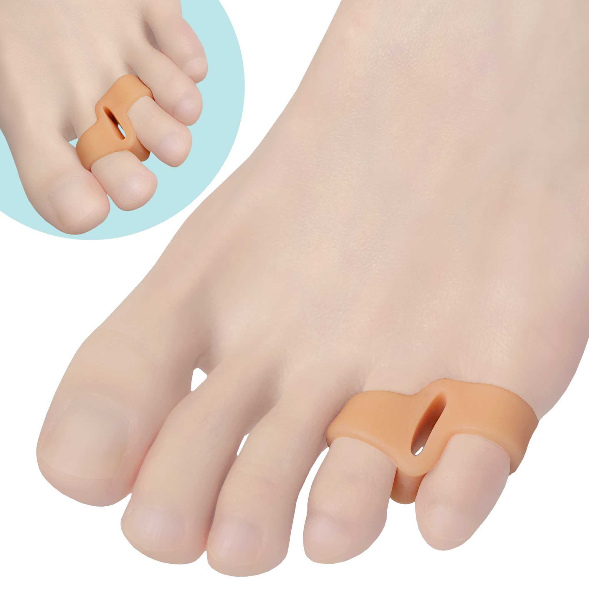 Chiroplax Tailor's Bunion Corrector Pads Bunionette Pain Relief Pinky Toe Straightener Separator Cushion Splint Protector Shield Spacer (4 Pads, Shims - Size Regular)