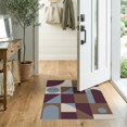 thumbnail image 2 of ODIKA 2'x3' Washable Samll Area Rug Blue Burgundy and Geometric Art Modern Abstract with Bold Shapes for Entryway, Kitchen, Laundry Room, Non-Slip, Low Pile, 2 of 7