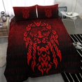 thumbnail image 5 of Vikingo Ropa de cama Set Vikingo Dios Odin Allfather En Asgard Cuervo Dios Rojo Versión, 5 of 5