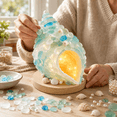 thumbnail image 3 of Sea Glass 3D Art Kit, DIY Conch Mosaic Craft for Coastal Tabletop Home Decor, 8 in Ocean Creative Craft Project for Adults, 3 of 4