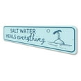 thumbnail image 4 of Saltwater Heals Novelty Sign, Metal Wall Decor - 4x18 inches, 4 of 4