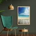 thumbnail image 2 of Landscape Wall Art with Frame, Tropical Beach from Wooden Pier Sky Seascape Summer View Image, Printed Fabric Poster for Bathroom Living Room, 23" x 35", Cream Turquoise White, by Ambesonne, 2 of 2