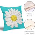 thumbnail image 3 of Daisy Flower Aqua Turquoise Pillow Covers 18x18 Inch White Petal Floral Bloom Decorative Teal Pillow Cases Spring Summer Cushion Covers Farmhouse Home Decor for Porch Couch Outdoor Set of 2, 3 of 6